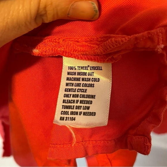 Crown & Ivy, Red Ruffled V Neck, Long Sleeve Blouse, 2X - Picture 3 of 9